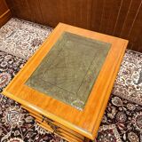 Classic English Chest of Drawers with leather inlay