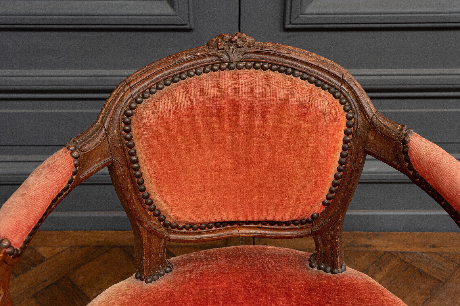 Small convertible armchair Louis XV style late nineteenth velvet