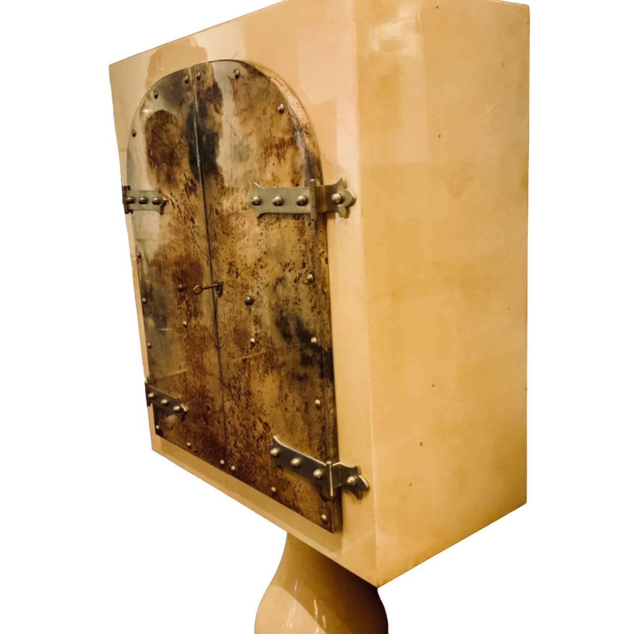 "Bar Cabinet in Parchment, Italian Design by Aldo Tura from the 1960s"