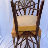 Série quatre chaises anglaises Hepplewhite acajou cuir début XXème