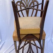 Series four English chairs Hepplewhite mahogany leather early twentieth century