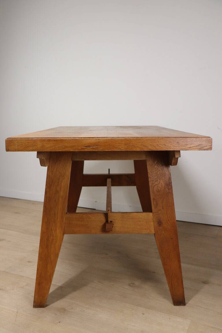 Oak dining table by René Gabriel, 1950