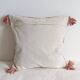 Coussin en lin marocain fait à la main, rose et crème, style mauresque, neuf
