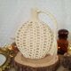 Bouteille vase soliflore macramé raphia plastique vintage