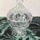 Antique sugar bowl or candy dish on a stand. Made of molded and cut crystal.