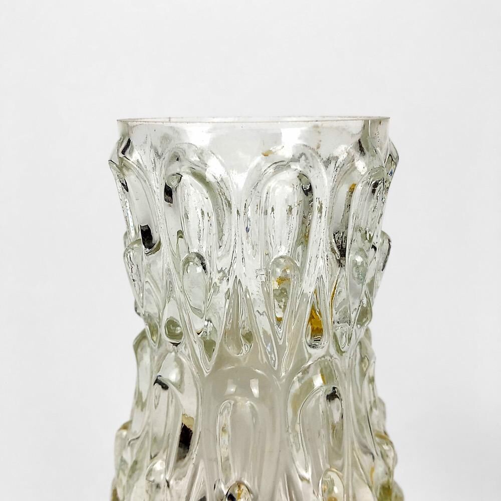 Pair of bedside lamps moulded glass and plastic from the sixties
