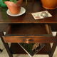 Old country side table in waxed wood