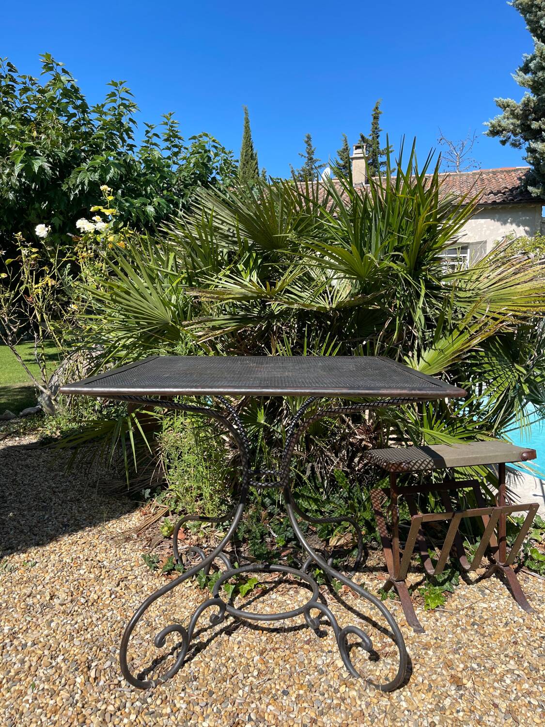 Wrought iron garden table