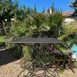 Table de jardin en fer forgé