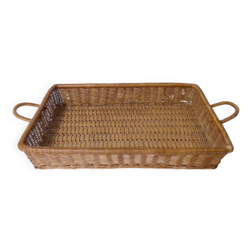 vintage rattan tray