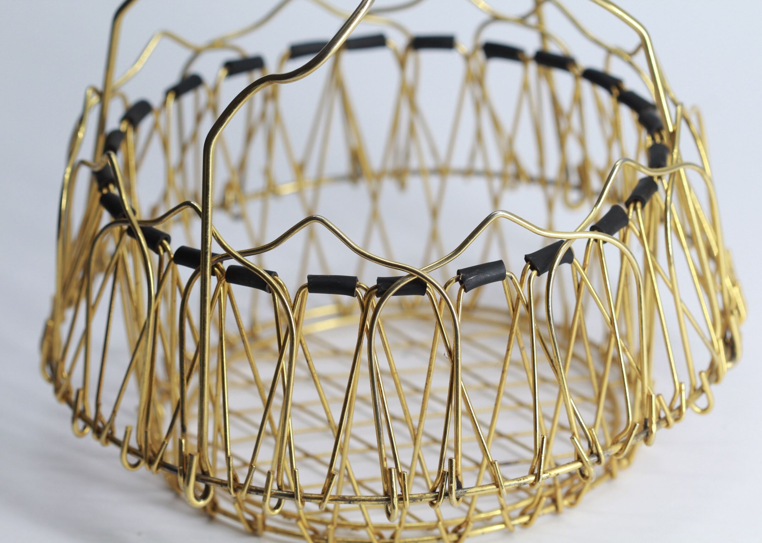 Vintage gold metal basket