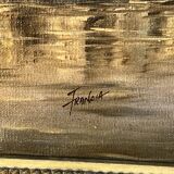 Alexandre Thomas Francia, oil on canvas with marine theme and sailboats