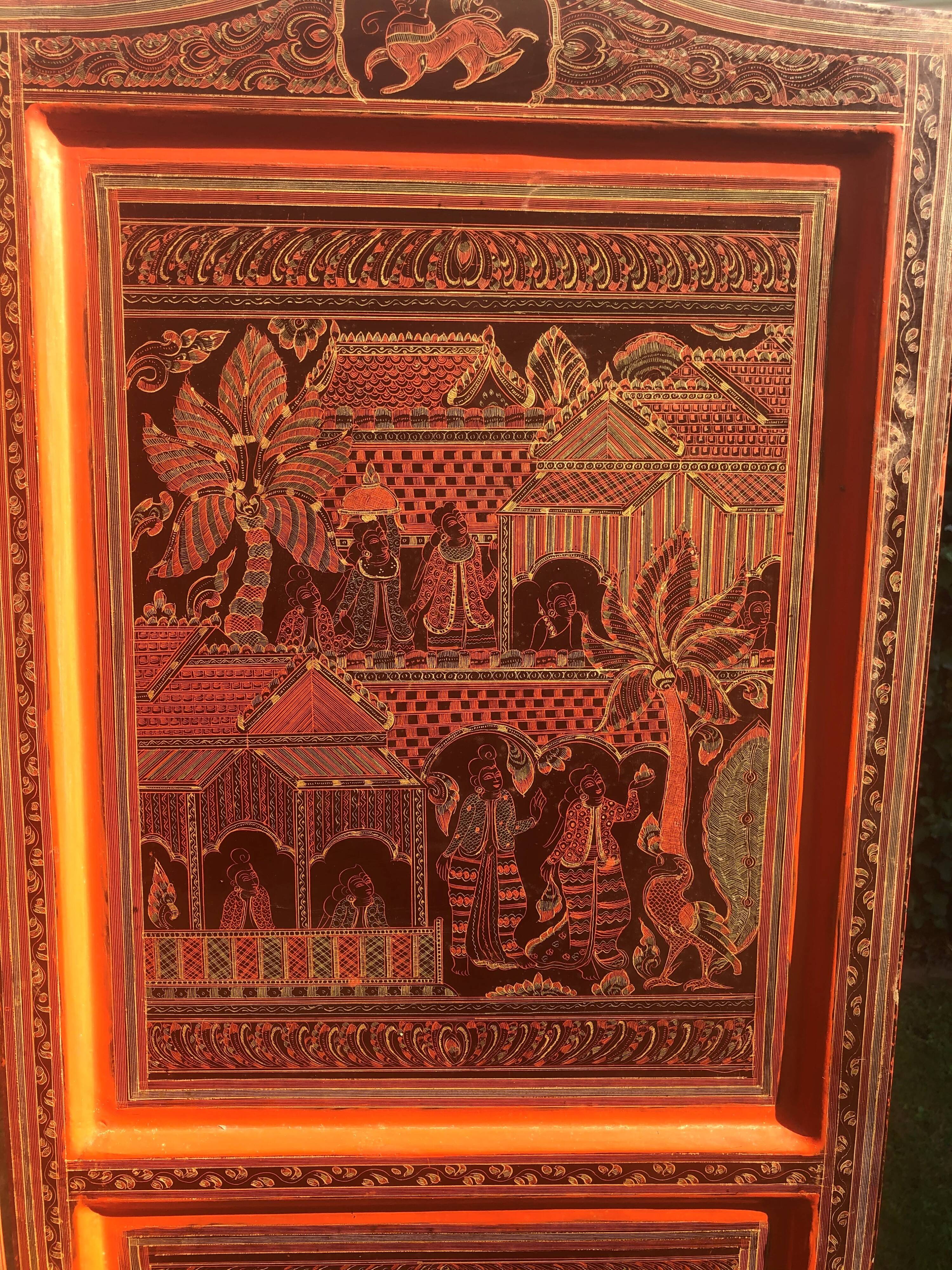 Asian lacquer screen