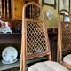 4 bent bamboo and rattan chairs