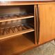 Vintage storage cabinet sliding doors feet compass