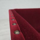 1970s, Danish 2-seater sofa, cherry-red furniture velour.