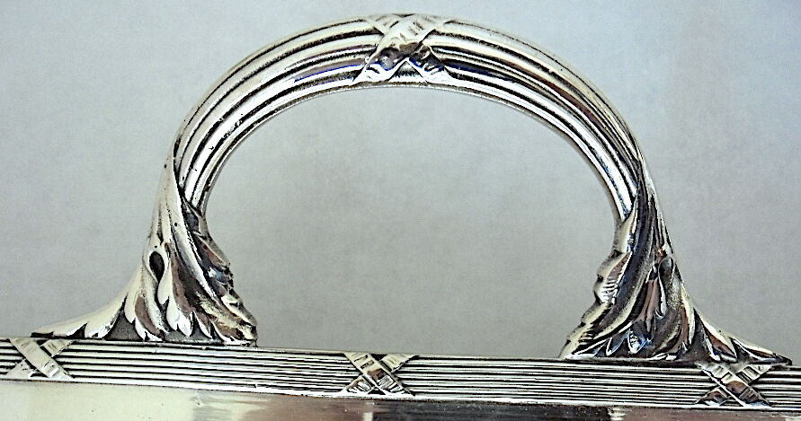 Serving tray metal silver style Louis-XVI