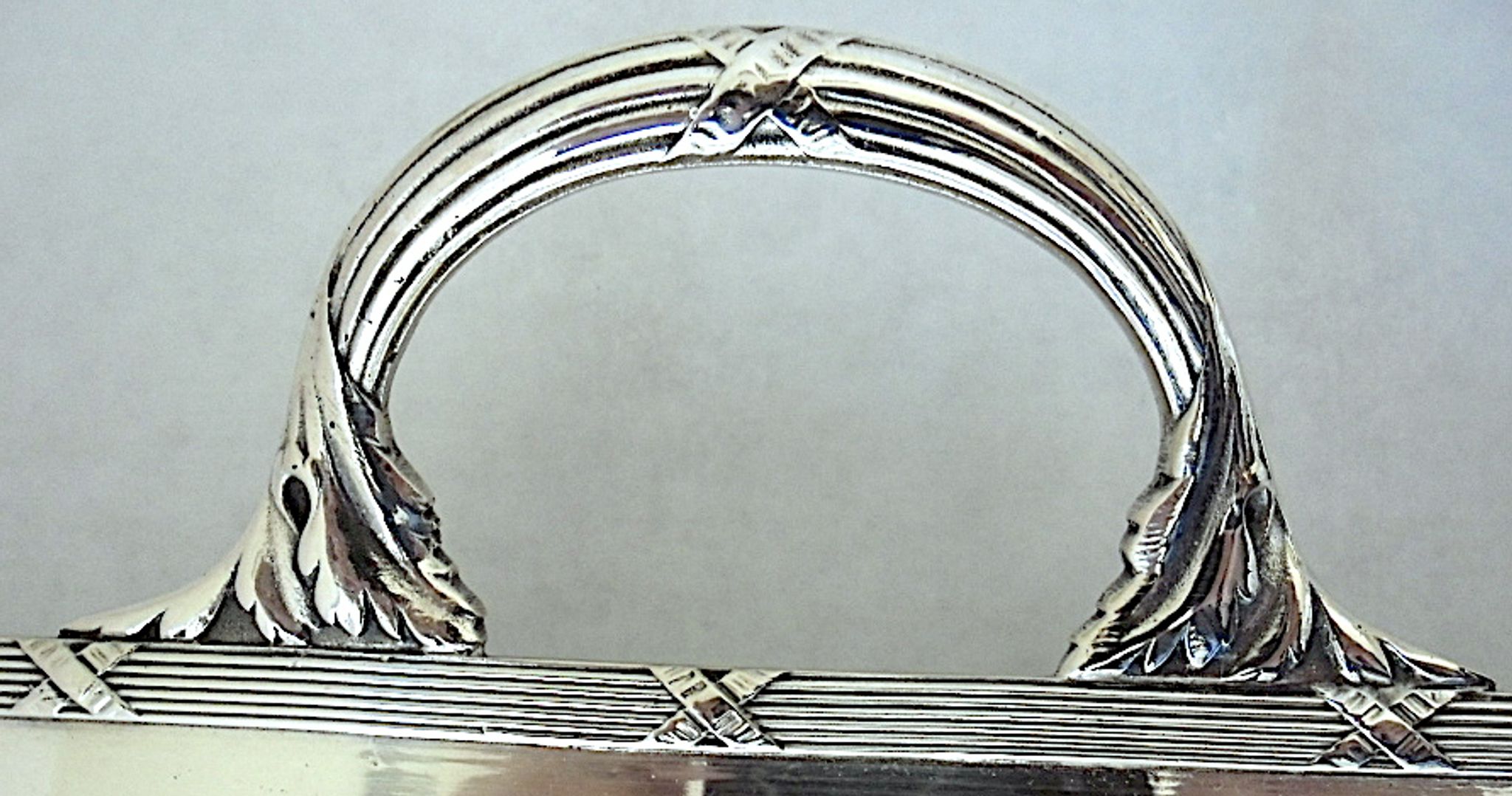 Serving tray metal silver style Louis-XVI