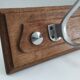 Portemanteau chêne massif patiné et patères aluminium vintage