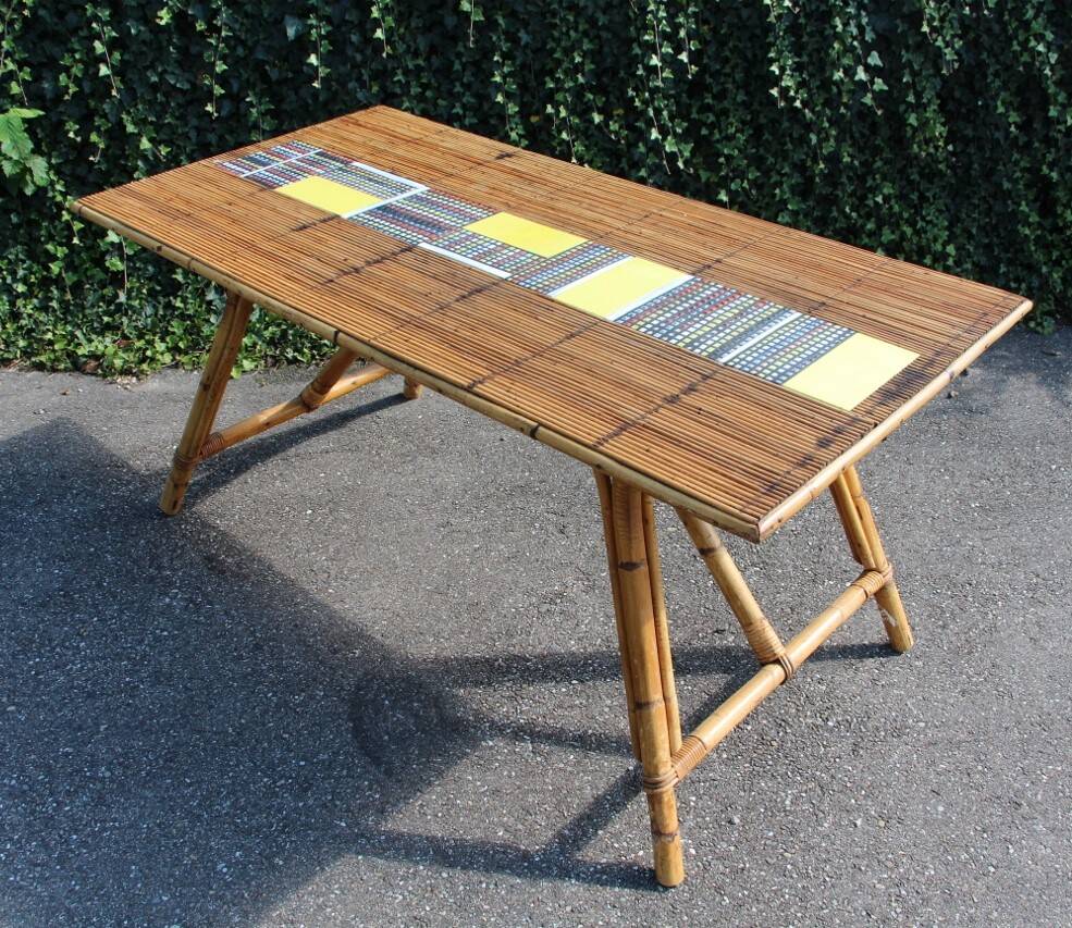 dining room table with tiles from Roger Capron