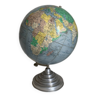 Vintage 1950 terrestrial globe Girard Barrère and Thomas - 45 cm