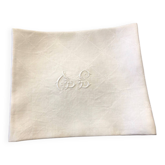 Set of 12 very large old monogram napkins