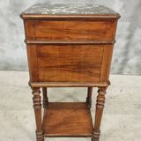 Antique bedside table sideboard with marble 40 x 77 cm