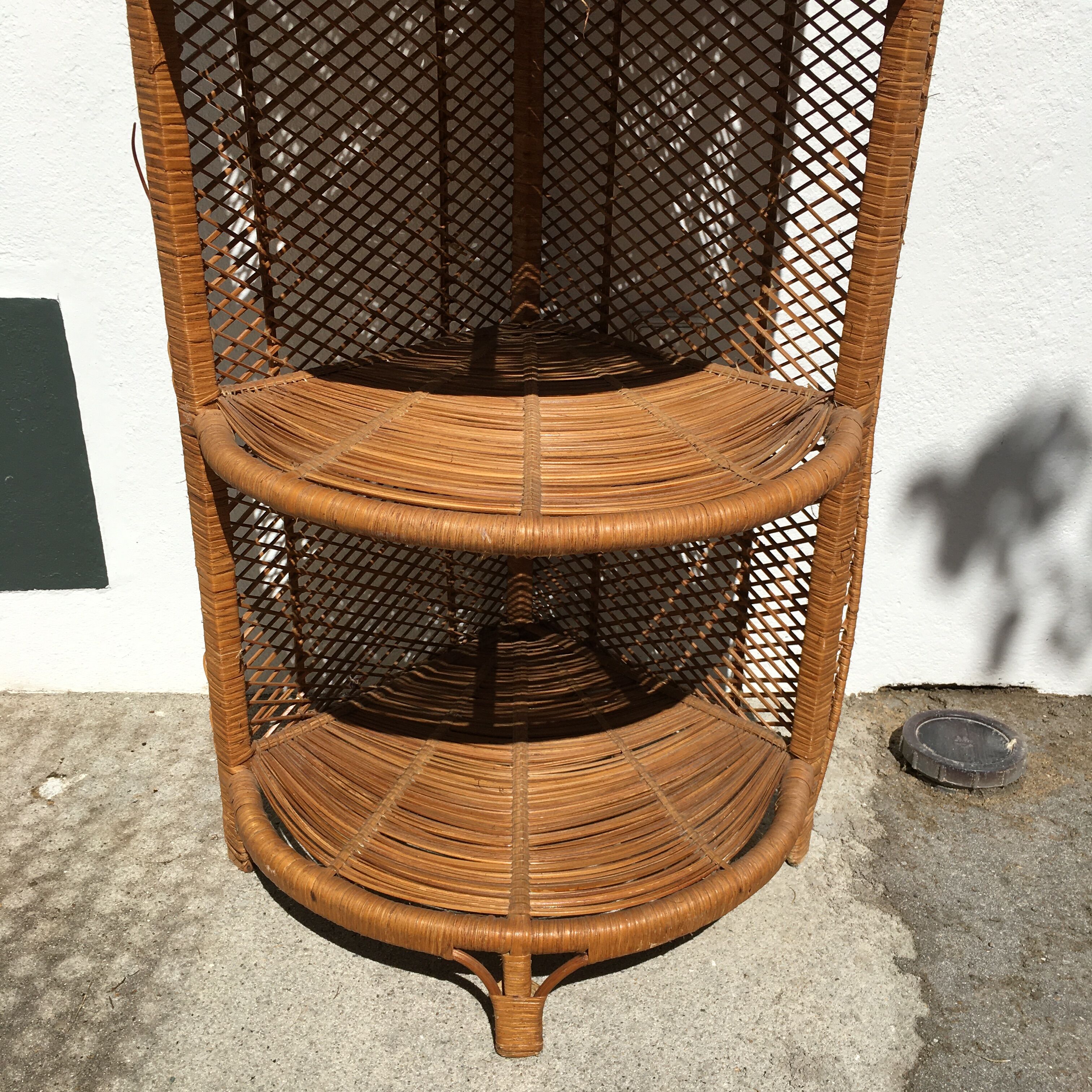 Vintage rattan shelf