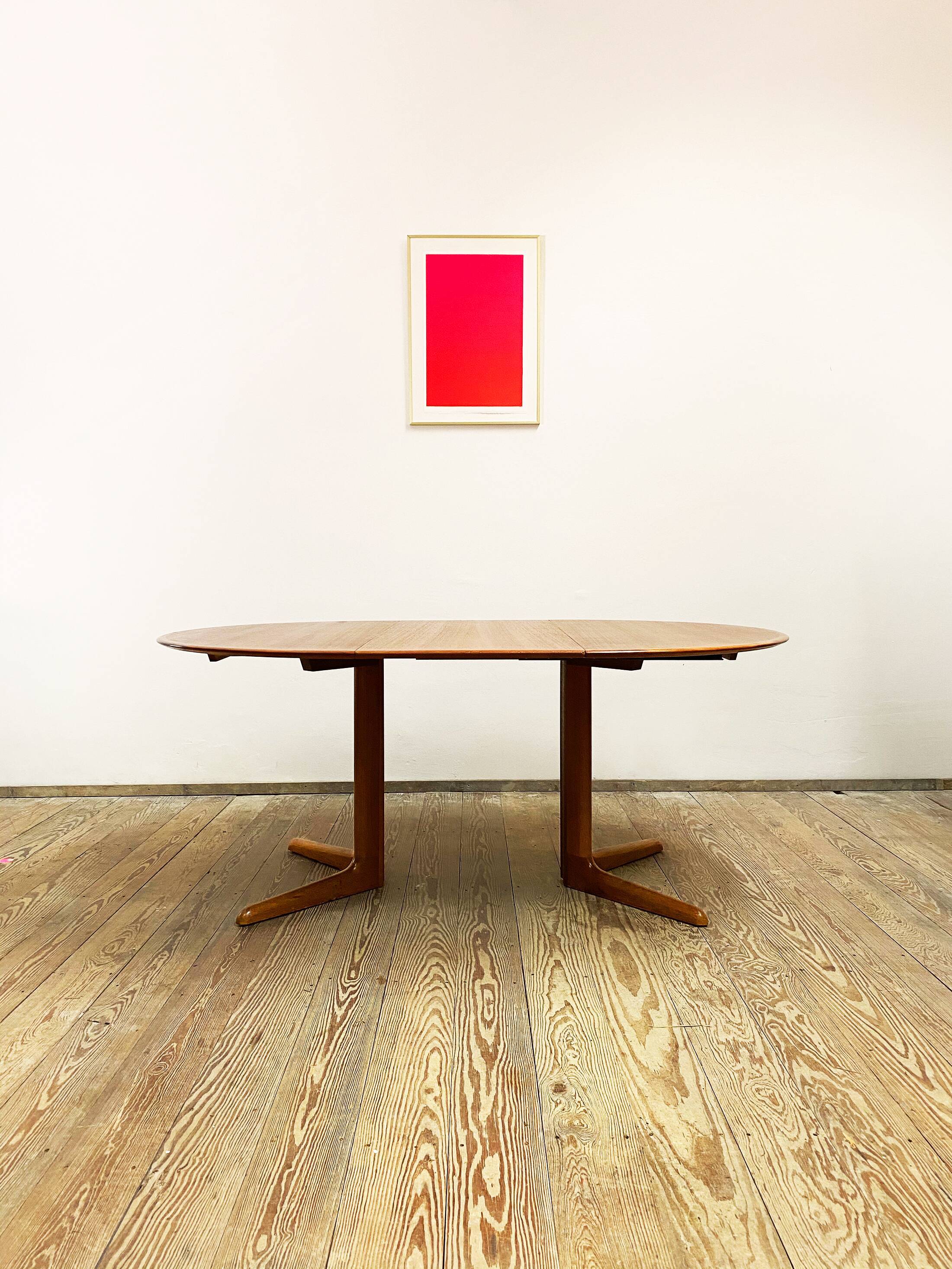 Round Circular Extendable Mid Century Teak Dining Table