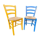 Fake pair of rustic vintage bistro chairs