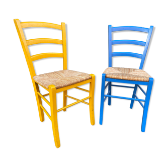 Fake pair of rustic vintage bistro chairs