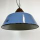Industrial Blue Enamel and Cast Iron Pendant Light, 1960s