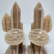 Pair of vintage Mexican cactus onyx bookends