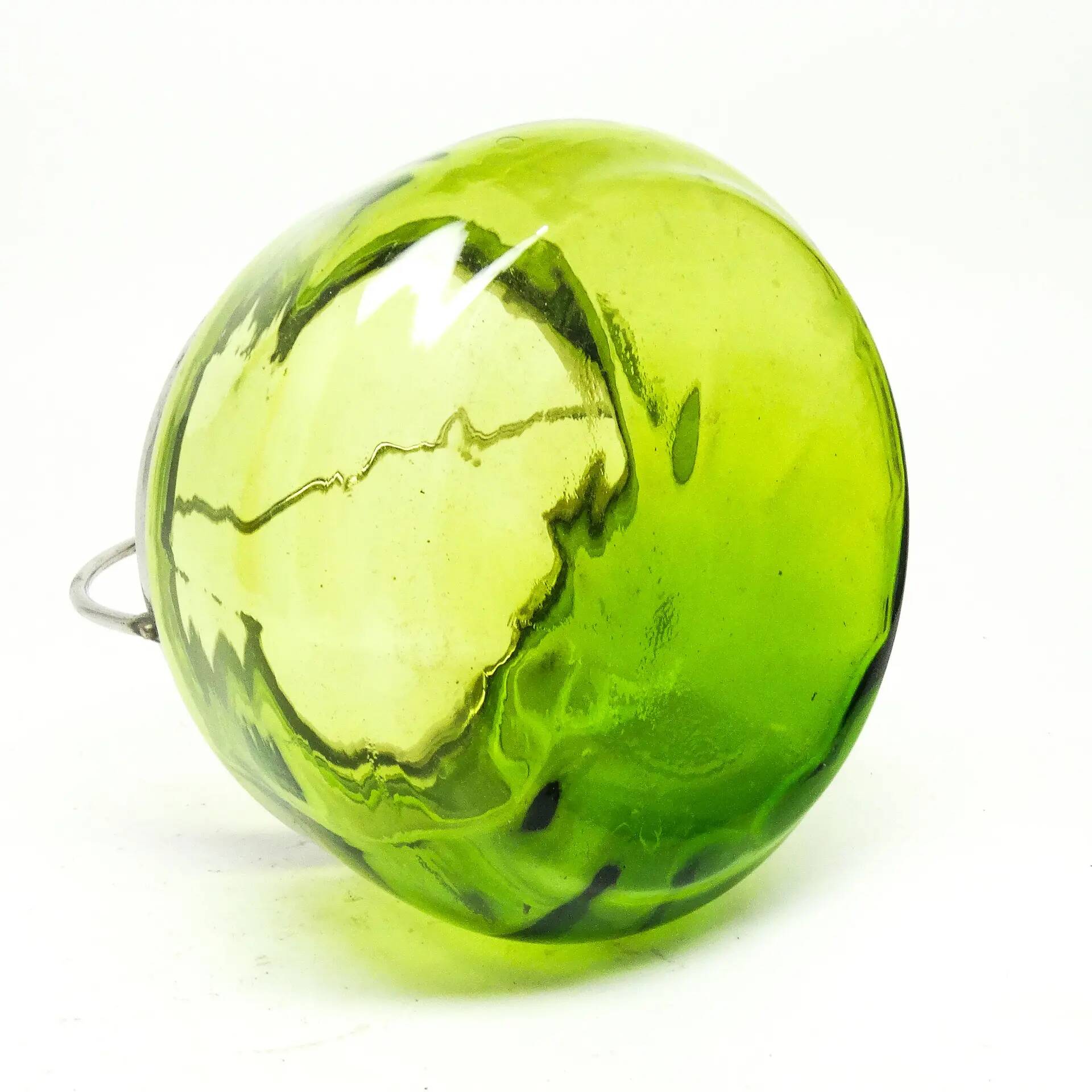 Sugar bowl, Art Nouveau, green glass, silver-plated brass, Sweden, early 20th century