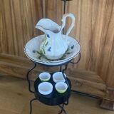 Folding wrought iron toiletry stand, 19th century