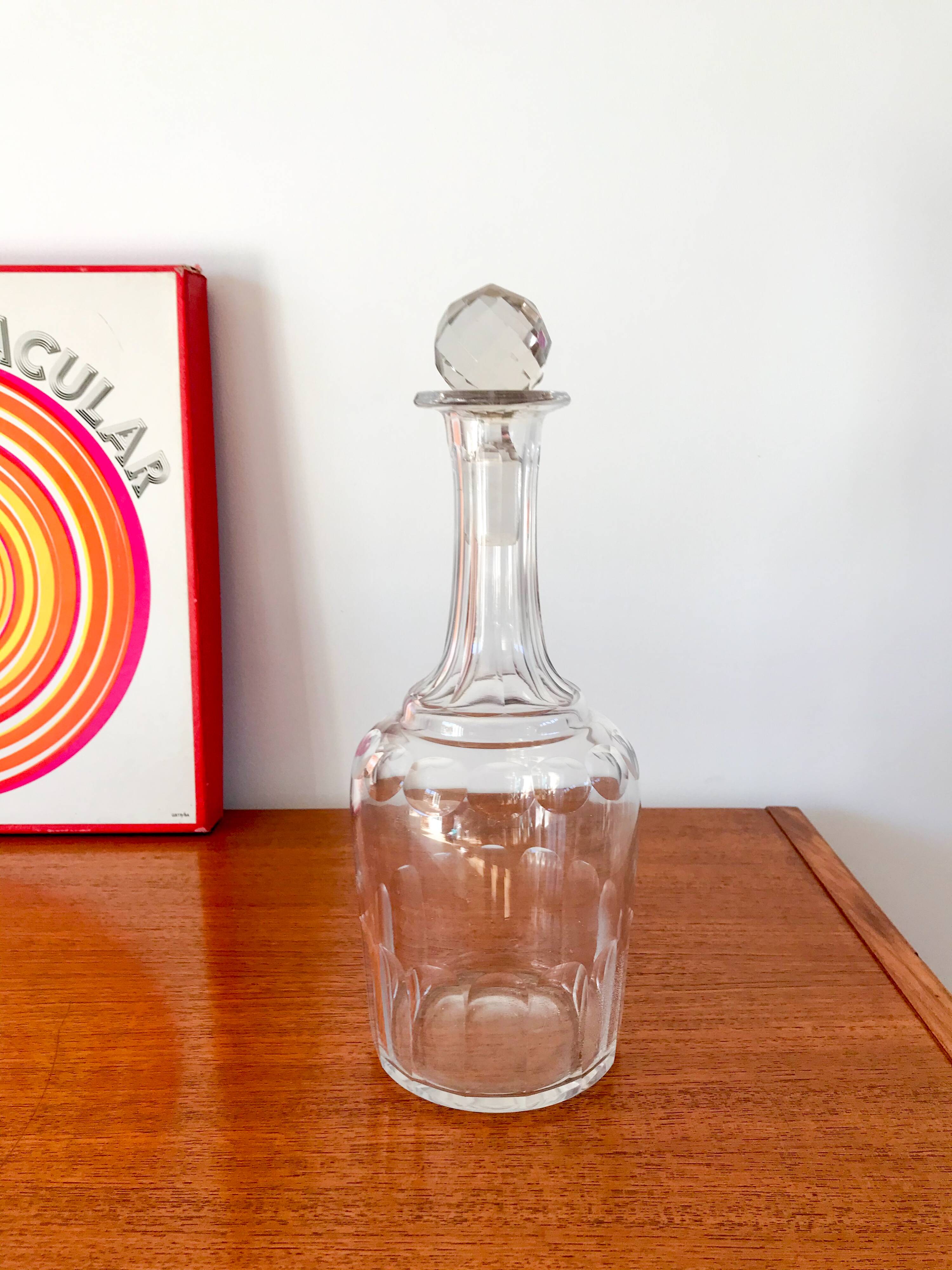 Large crystal wine carafe early 20th century