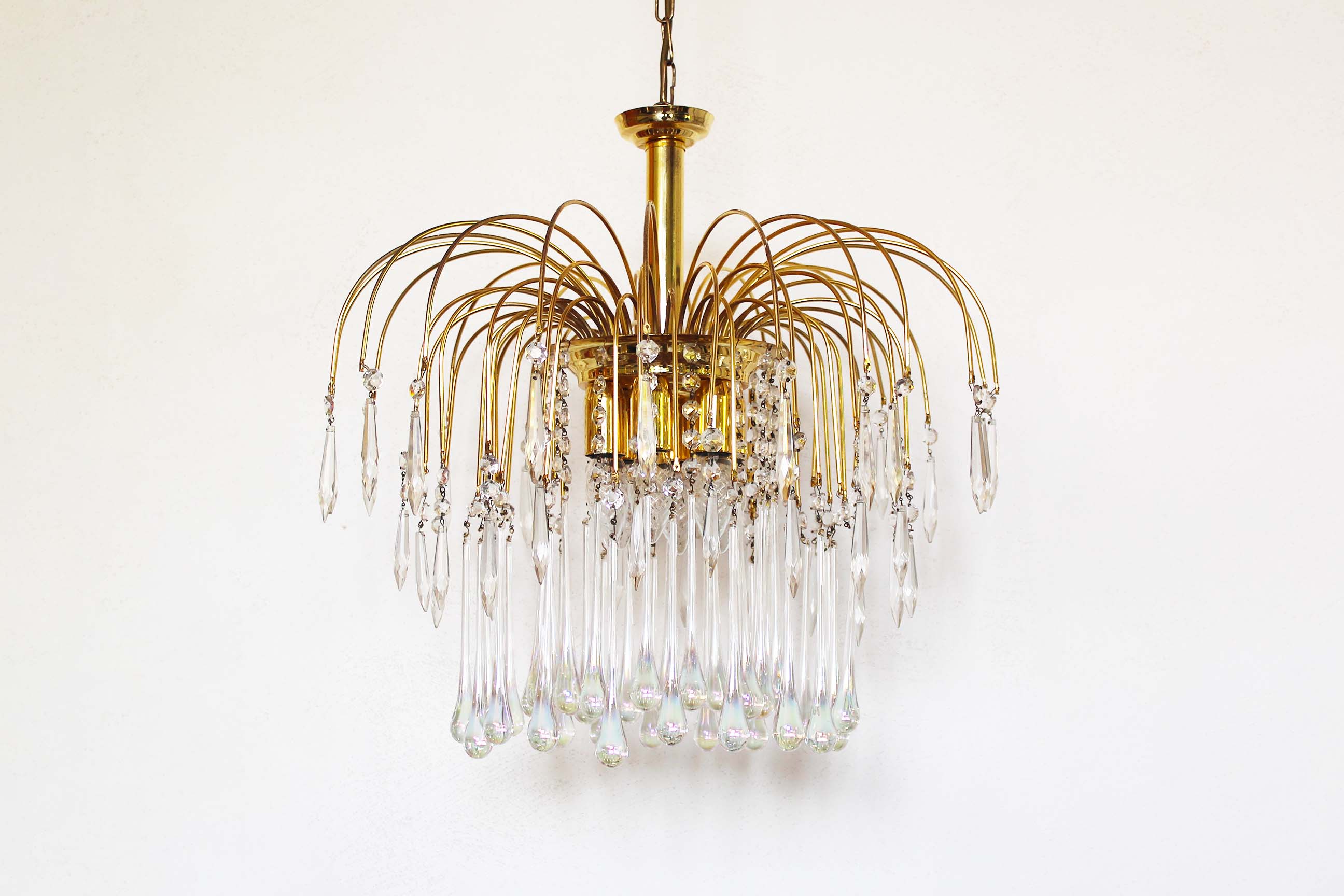 Murano glass teardrop waterfall ceiling lamp