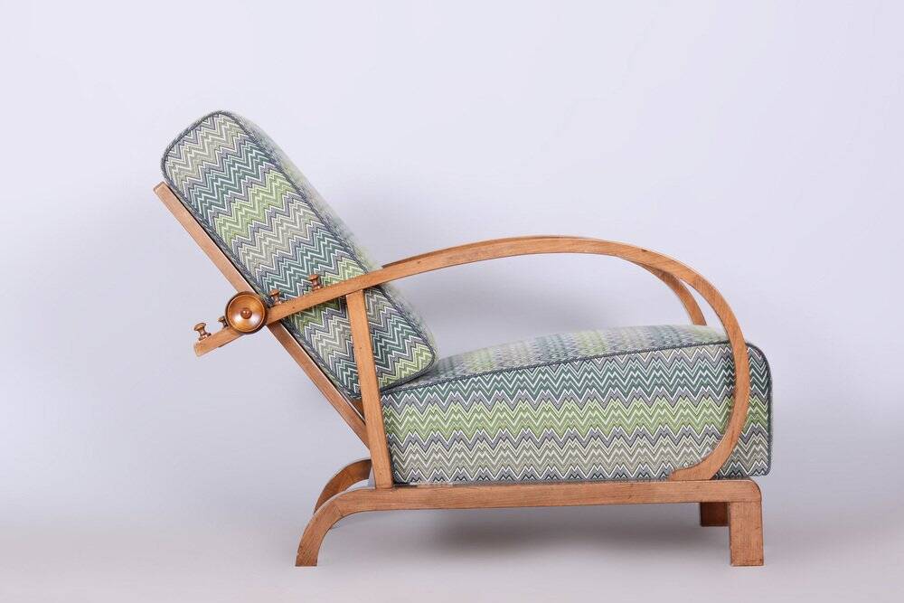 Art Deco Lounge Chair attributed to Jindřich Halabala for Up Závody, Former Czechoslovakia, 1920s