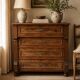 Commode ancienne 4 tiroirs style Louis-Philippe Bois et ronce de Noyer