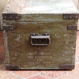 Coffee table,  wooden and metal military crate