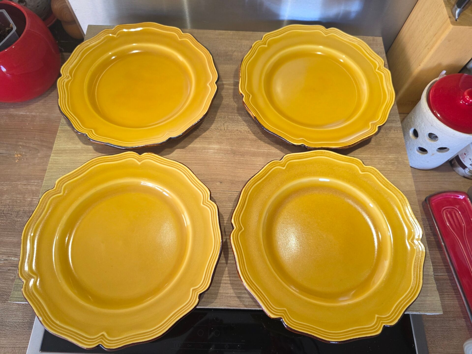 4 assiettes Dieulefit milon terre vernissée