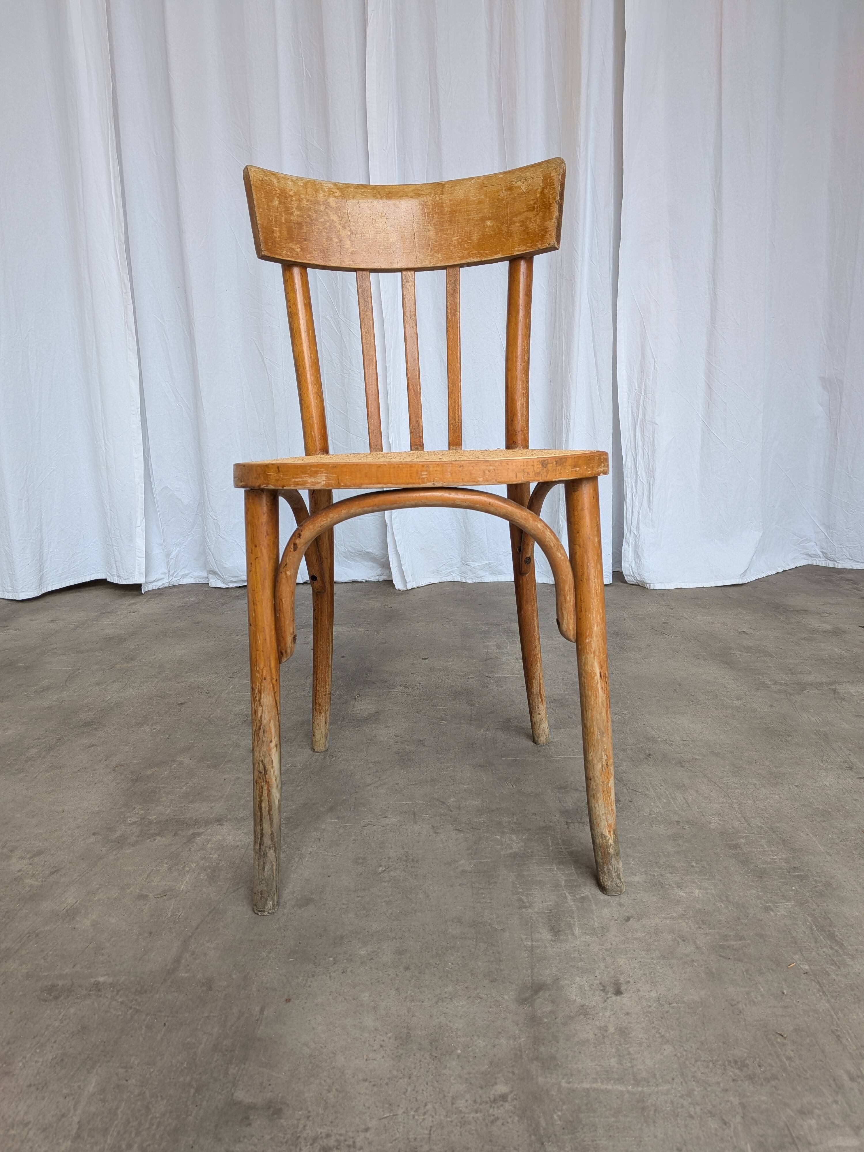 Vintage Cane Seat Dining Chair: 1970s Yugoslavia, Boho Interior