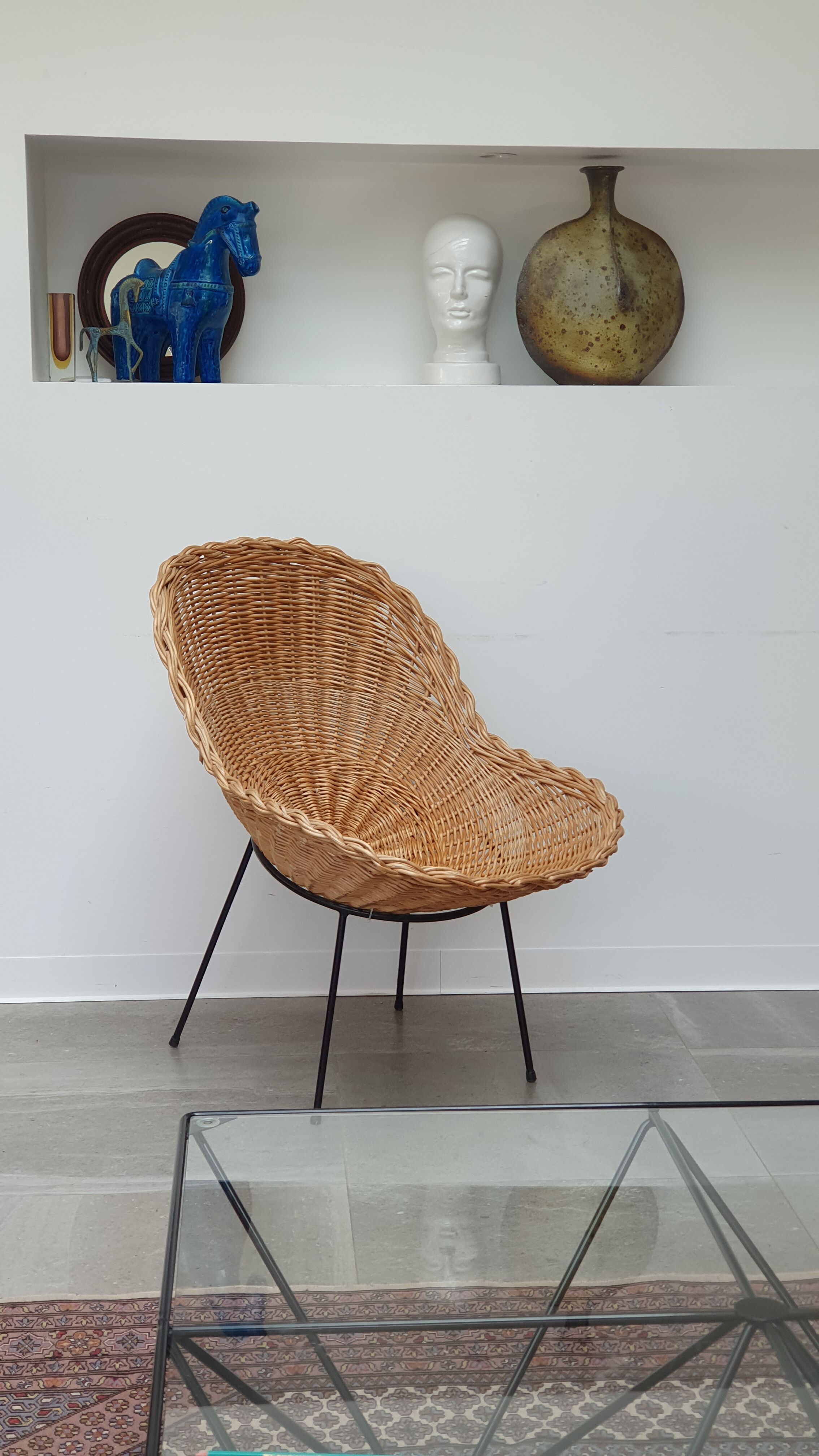 Pair of rattan basket chairs