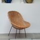 Paire de fauteuils corbeilles en rotin