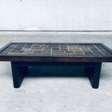 Brutalist Style Slate Tile Inlay Coffee Table, Belgium, 1970s