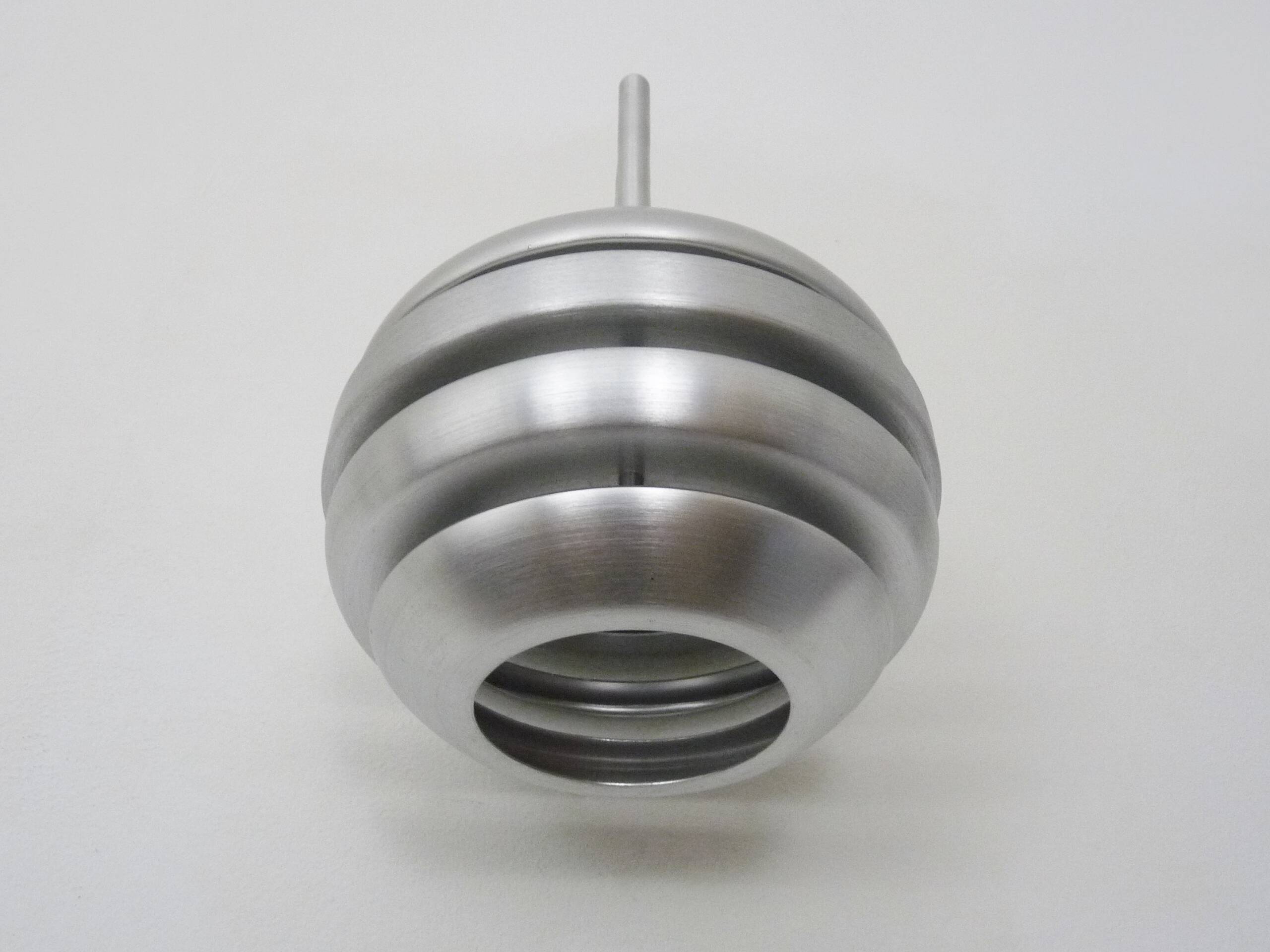 Pair of brushed aluminum Mercury wall lights by Eglo 90s