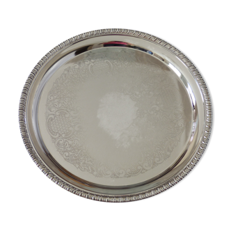 Silver plated metal tray diameter 35cm