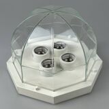 60s 70s ceiling lamp Glashütte Limburg Germany Plafoniere glass & metal