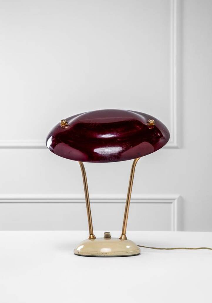 Mid-century brass table / desk lamp, France ca. 1950