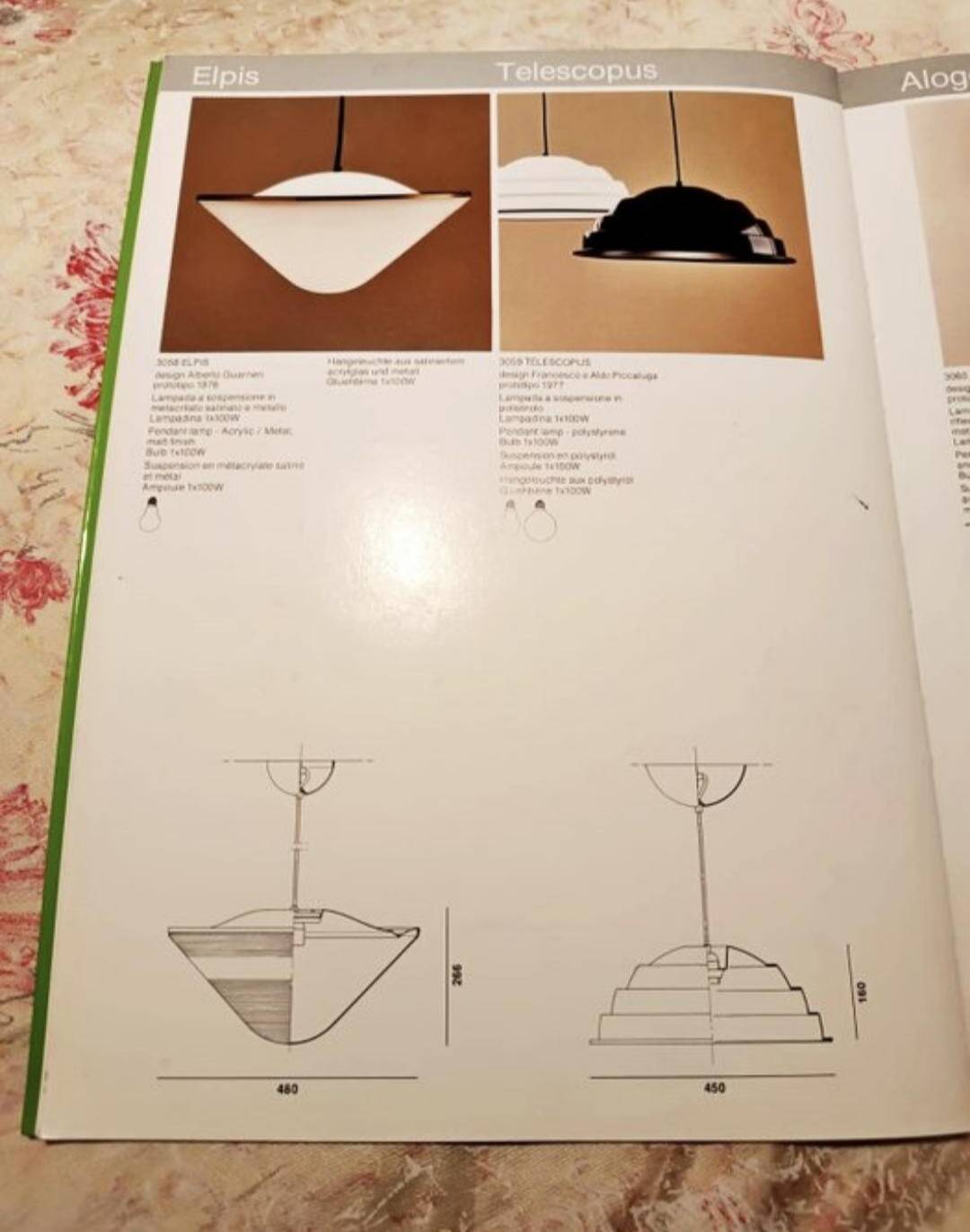“Telescopus” pendant light by Francesco & Aldo Piccaluga for iGuzzini, 1977
